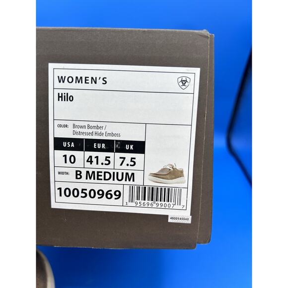 ARIAT WOMEN'S HILO BROWN BOMBER DISTRESSED HIDE EMBOSS SLIP ON SHOES 50969 SZ 10 - Picture 7 of 7